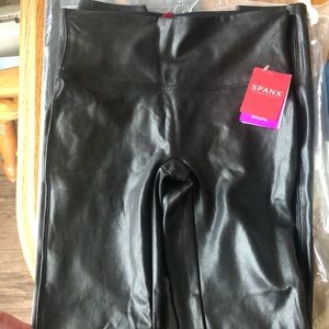 NWT SPANX faux leather leggings small black